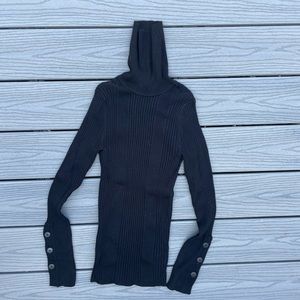 anthropologie ribbed turtle neck with buttons
